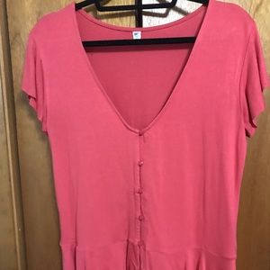 Coral tulip blouse